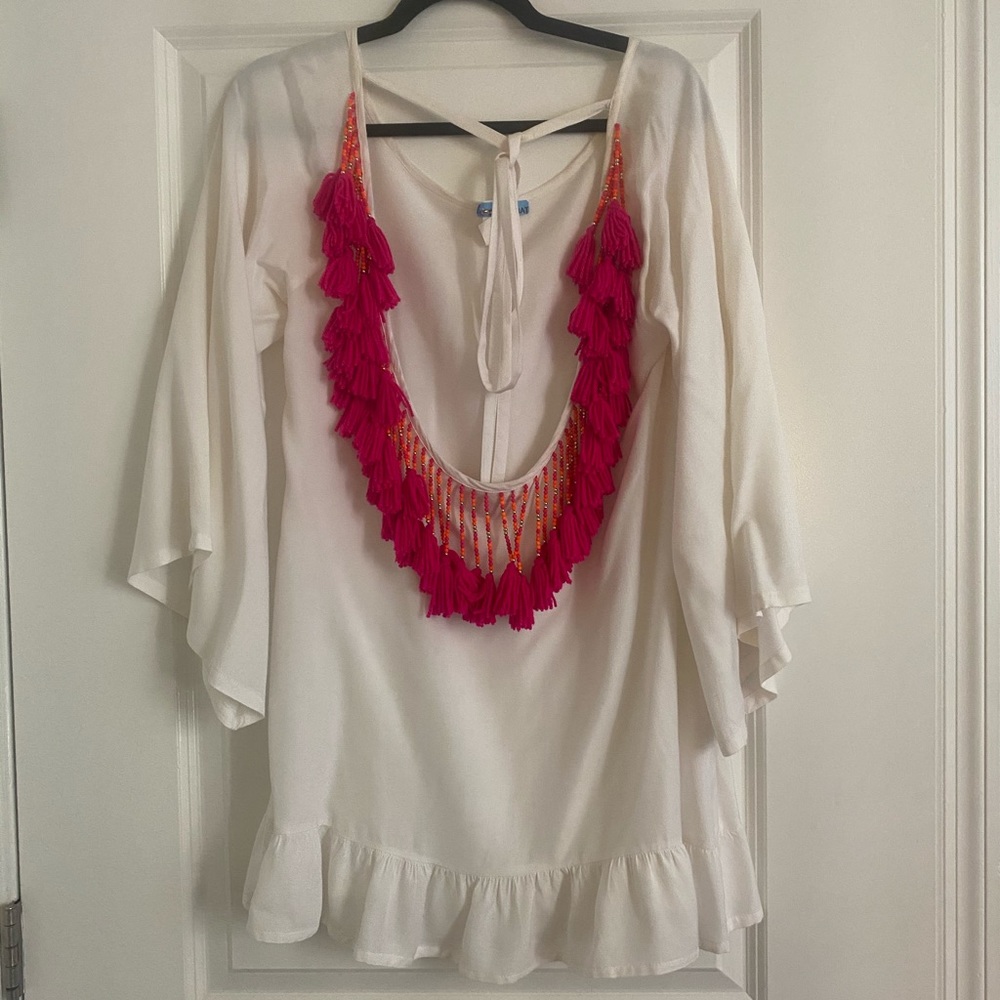 Sundress Short Beaded Beach Dress - Picture 3 of 5